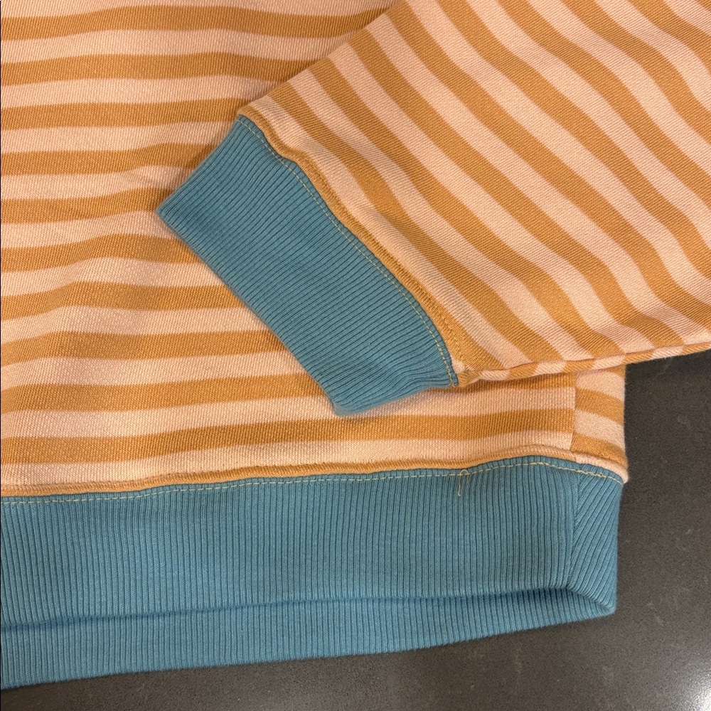 We The Free Peach & Cream Striped Oversized Long Sleeve Top - Picture 8 of 10